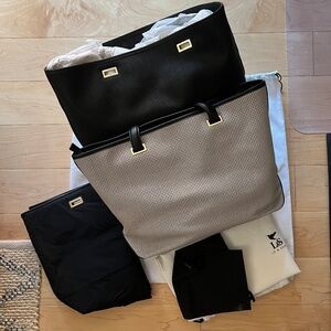 Lo & Sons Seville Tote 13" Laptop Bag Set w/ 2 Saffiano Leather Shells EUC